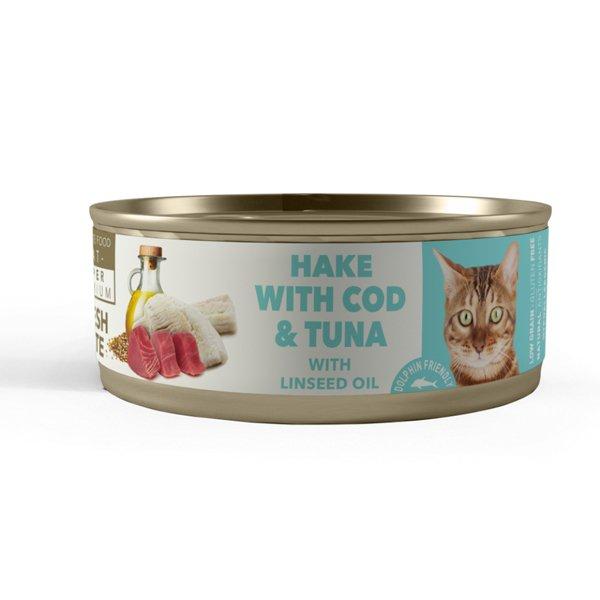Amity Süper Premium Sterilised Hake Cod Tuna Balıklı Ve Keten Tohum Yağlı Besleyici Kısırlaştırılmış Kedi Konservesi 80