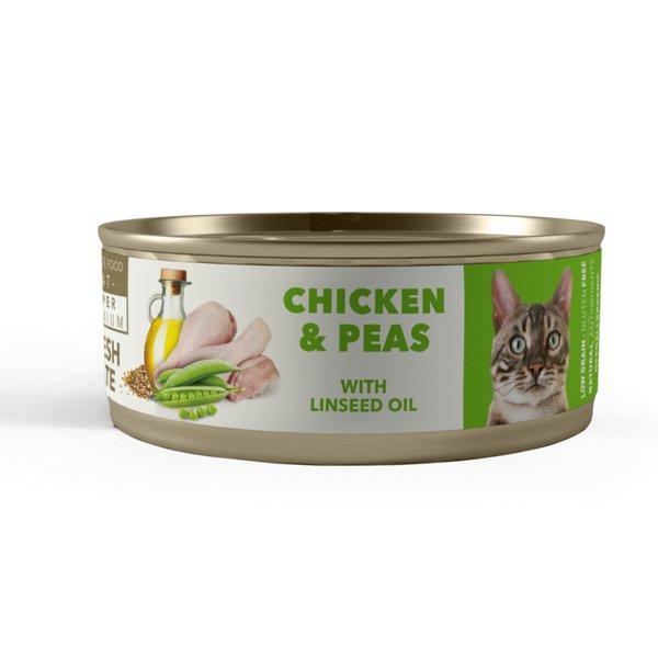 Amity Süper Premium Tavuk Bezelye ve Keten Tohum Yağlı Besleyici Yetişkin Kedi Konservesi 80 Gr